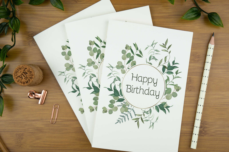 Luxury Birthday Card, Botanical Art, Circle. | birthday-card-botanic-circle-can-be-personalised | com bossa studio