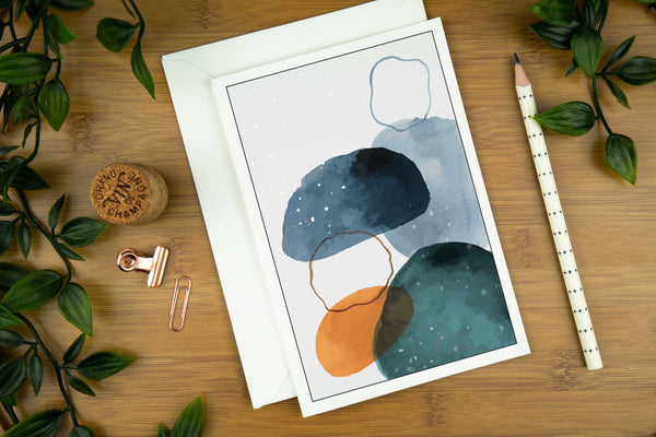 Abstract Art Greeting Card Pack, Abstract Bubbles. | luxury-greeting-cards-abstract-shapes-can-be-personalised | com bossa studio