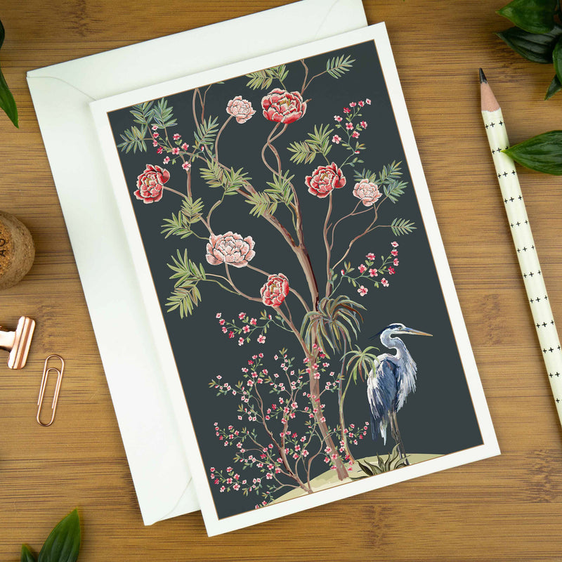 Birds & Blossoms: No.2,  Luxury Greeting Card. | copy-of-birds-blossoms-no-1-luxury-greeting-card | com bossa studio