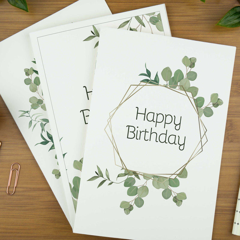 Luxury Birthday Card Pack, Botanical Art Cards. | birthday-cards-botanic-multipack-can-be-personalised | com bossa studio
