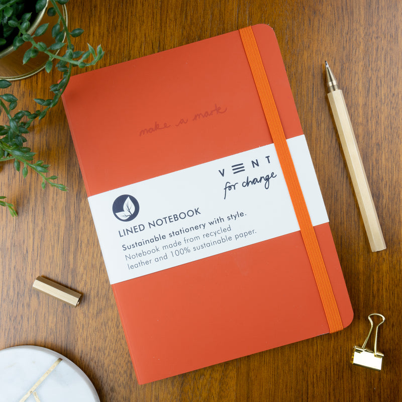 Vent for Change, Lined Notebook, Burnt Orange. | vent-for-change-lined-notebook-burnt-orange | com bossa studio