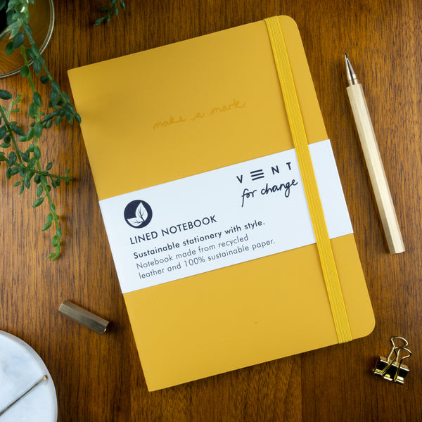Vent for Change, Lined Notebook, Mustard. | copy-of-vent-for-change-lined-notebook-mustard | com bossa studio