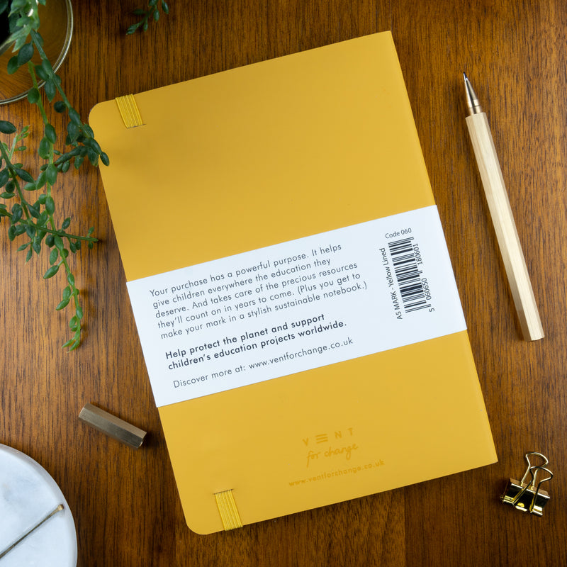 Vent for Change, Lined Notebook, Mustard. | copy-of-vent-for-change-lined-notebook-mustard | com bossa studio