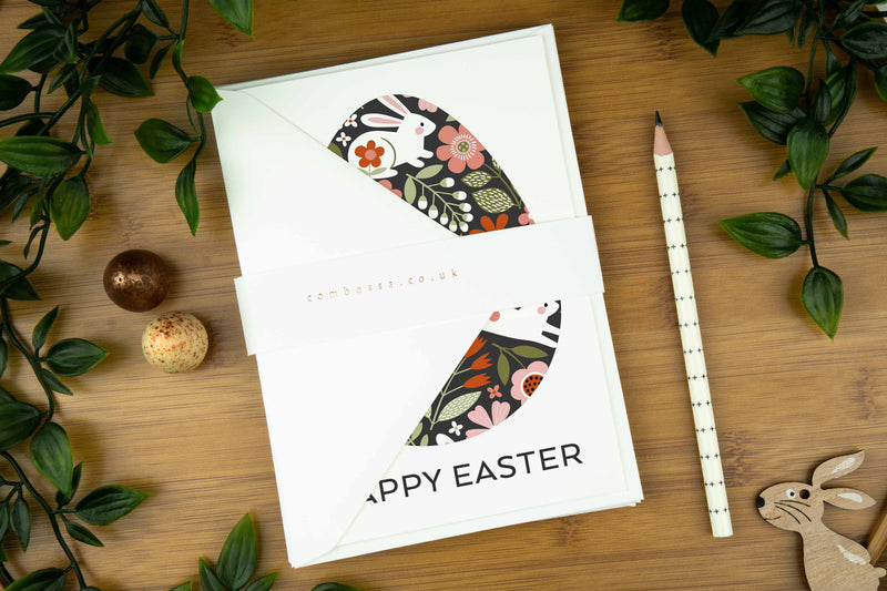 Easter Cards, Leaping Bunnies. | easter-cards-luxury-greeting-cards-nordic-style-leaping-bunnies-cards-for-family-cards-for-friends-cards-for-spring-personalisable | com bossa studio