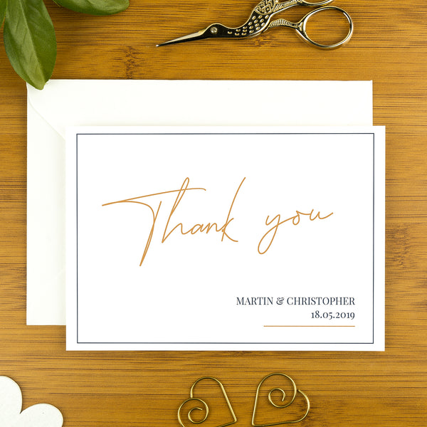 Wedding, Anniversary and Engagement Thank you Card, Playfair.