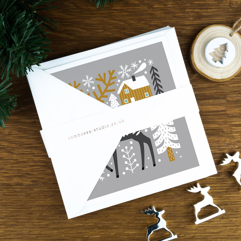 Nordic Woodland, Luxury Christmas Cards. | nordic-woodland-luxury-scandinavian-style-christmas-cards | com bossa studio