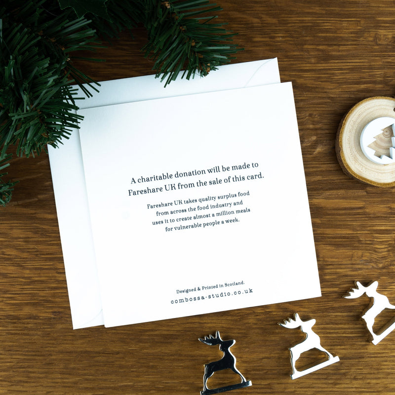 Reindeer Circle, Blues, Luxury Nordic Christmas Cards. | reindeer-circle-blues-luxury-nordic-christmas-cards | com bossa studio