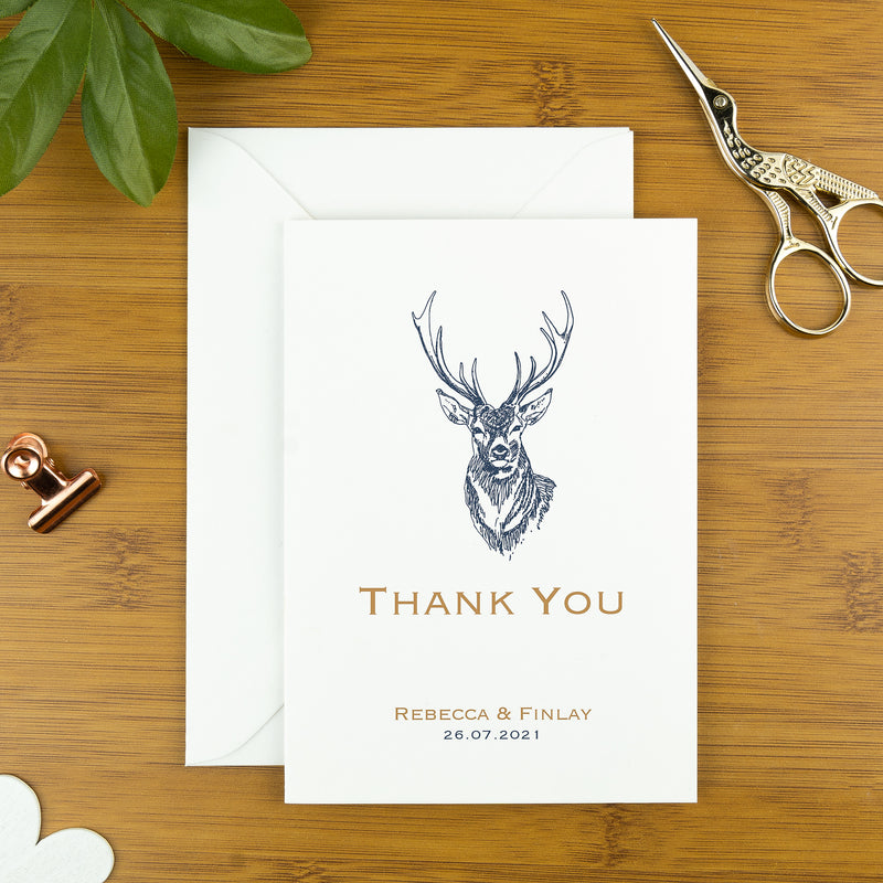 Wedding, Anniversary and Engagement Thank you Cards, The Stag.
