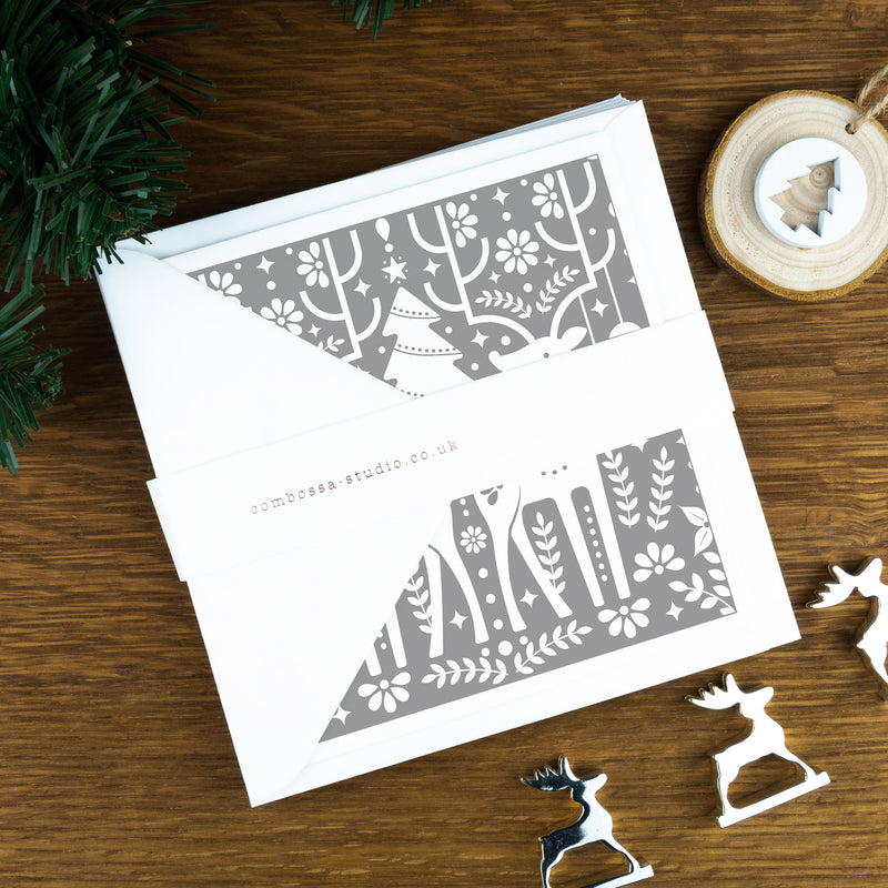 The Reindeers, Grey, Luxury Nordic Christmas Cards. | the-reindeers-grey-luxury-nordic-christmas-cards | com bossa studio