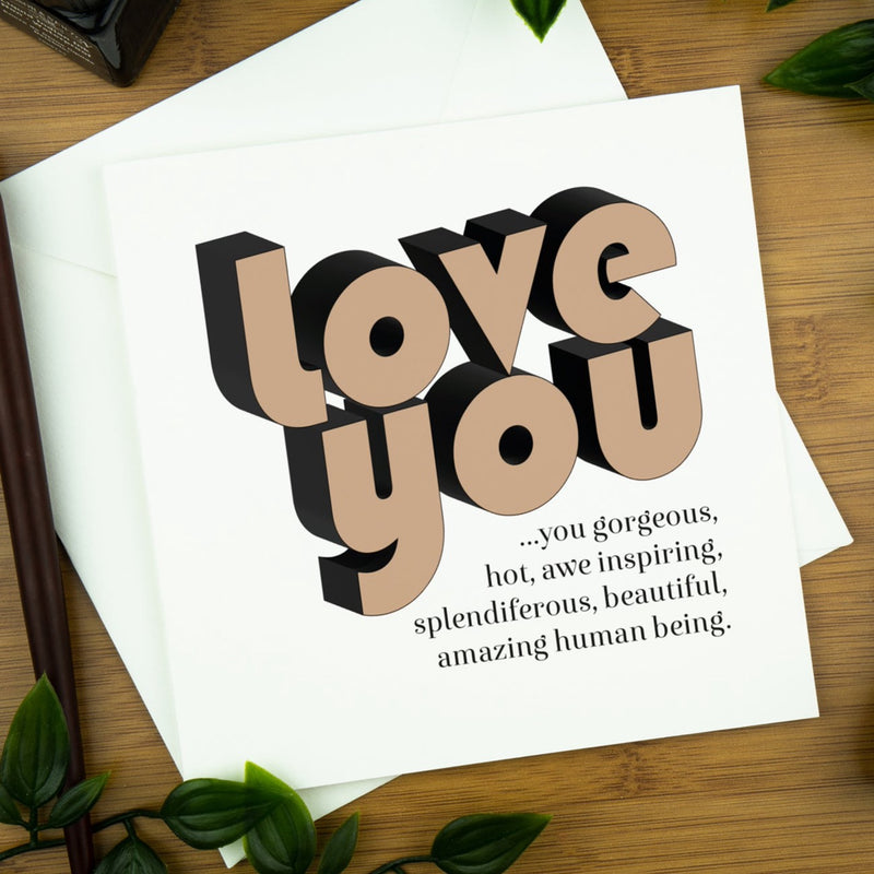 Retro Greeting Card, Love you in Blush . . . | retro-valentines-day-card-love-you | com bossa studio